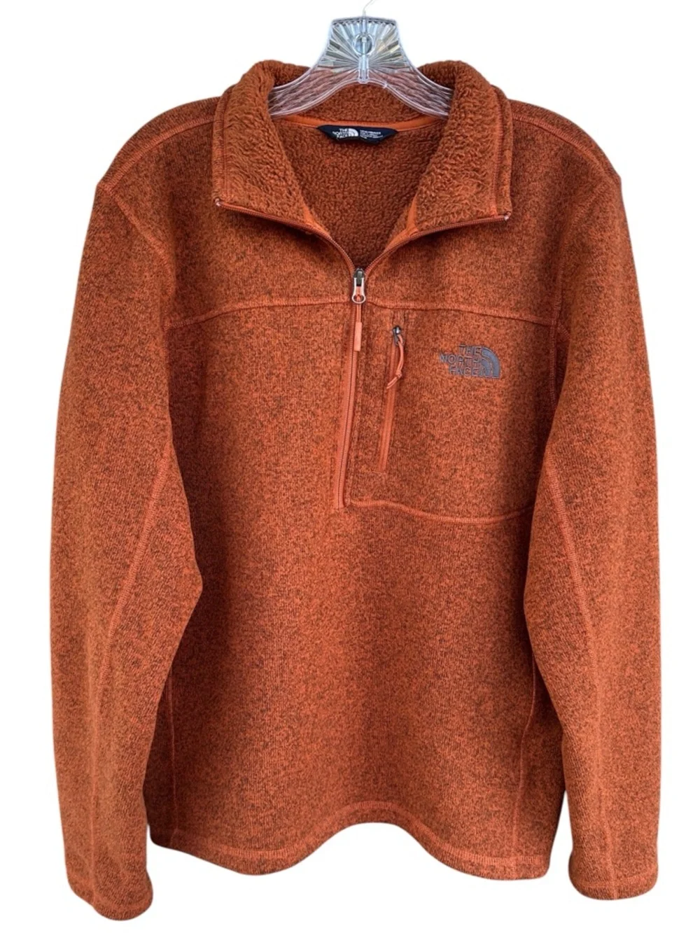 The North Face Gordon Lyons 1/4 Zip Fleece Pullover Gingerbread Brown Heather M